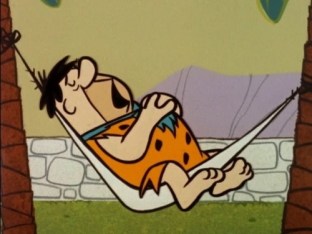 Fred Flintstone in hammock