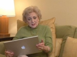 Betty White with MacBook