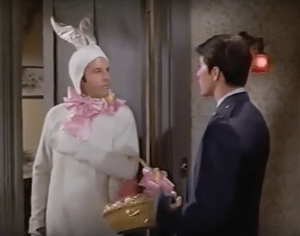 Louis B in bunny suit with Moondoggie